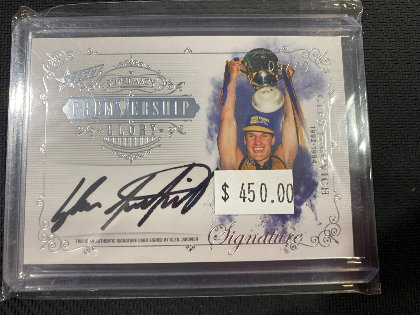 2019 AFL Select Supremacy - Glen Jakovich - Premiership Glory Signature 09/40