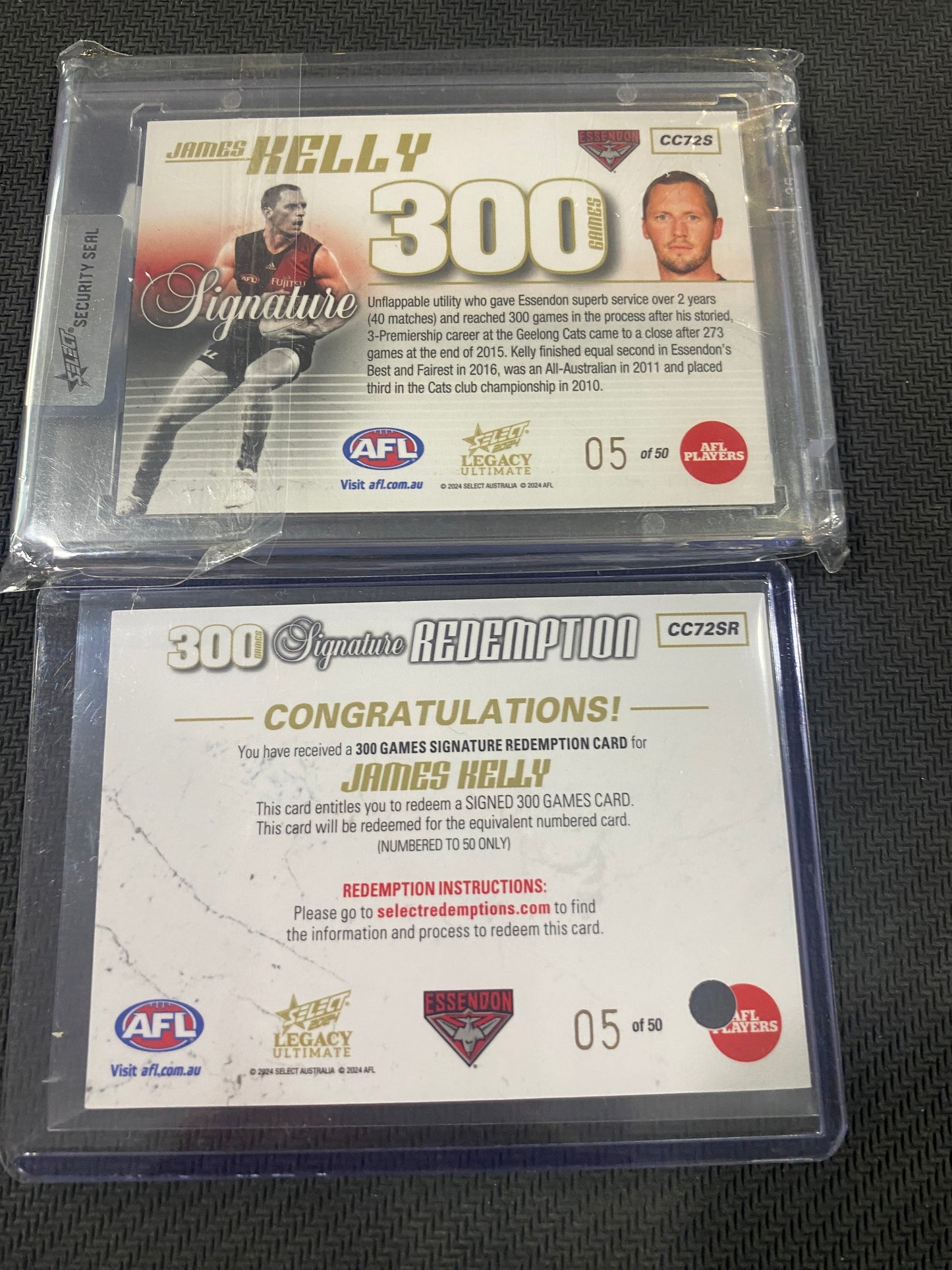 2024 AFL Select - James Kelly - 300 Games Signature 05/50