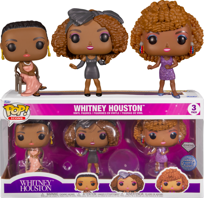 Funko Pop! Whitney Houston - Whitney Houston Diamond Glitter Pop! Vinyl Figure 3-Pack