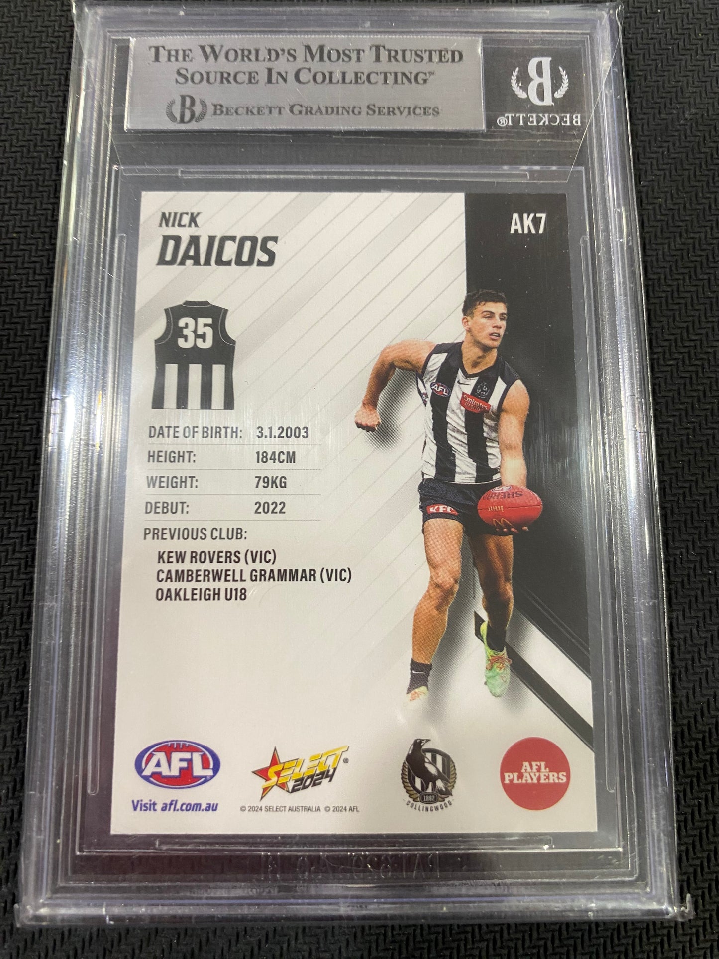 2024 AFL Select - Nick Daicos - BGS 9 - Auskick