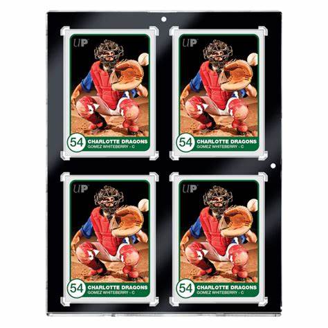 Ultra-Pro 4-card Magnetic Holder 130pt UV One-Touch Black Border