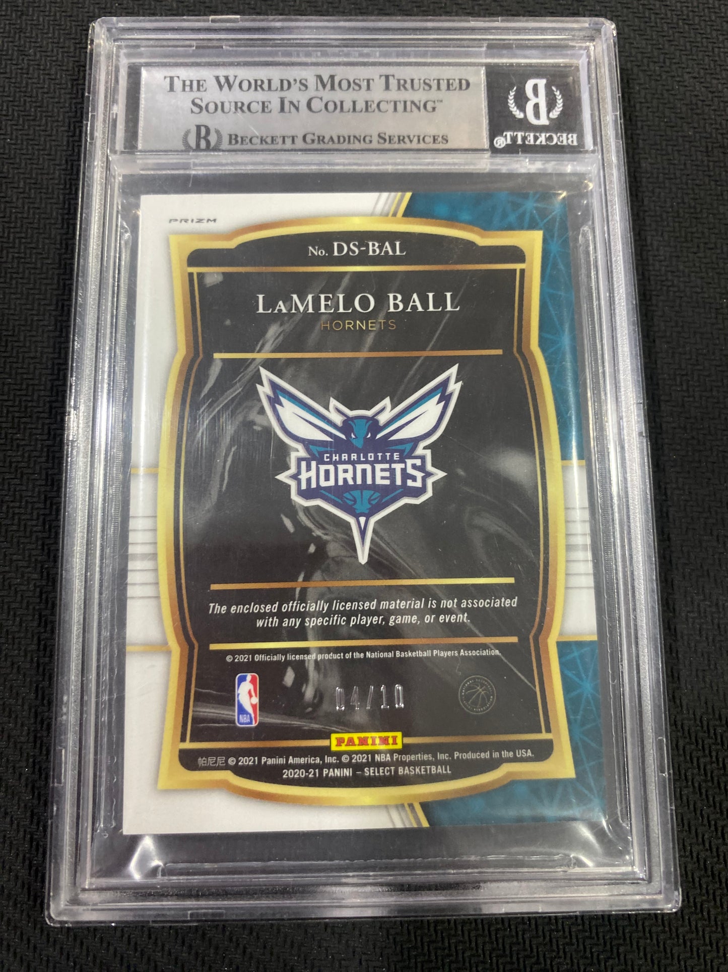 2021 Panini Select - Lamelo Ball - Rookie Draft Selections Memorabilia Gold Patch 04/10