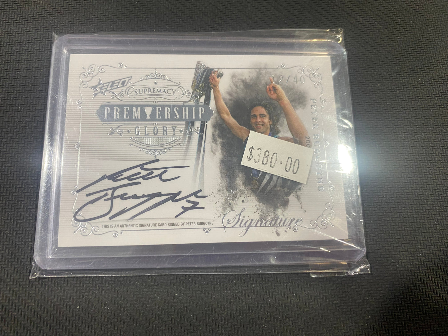 2019 AFL Select Supremacy - Peter Burgoyne - Premiership Glory Signature 12/40