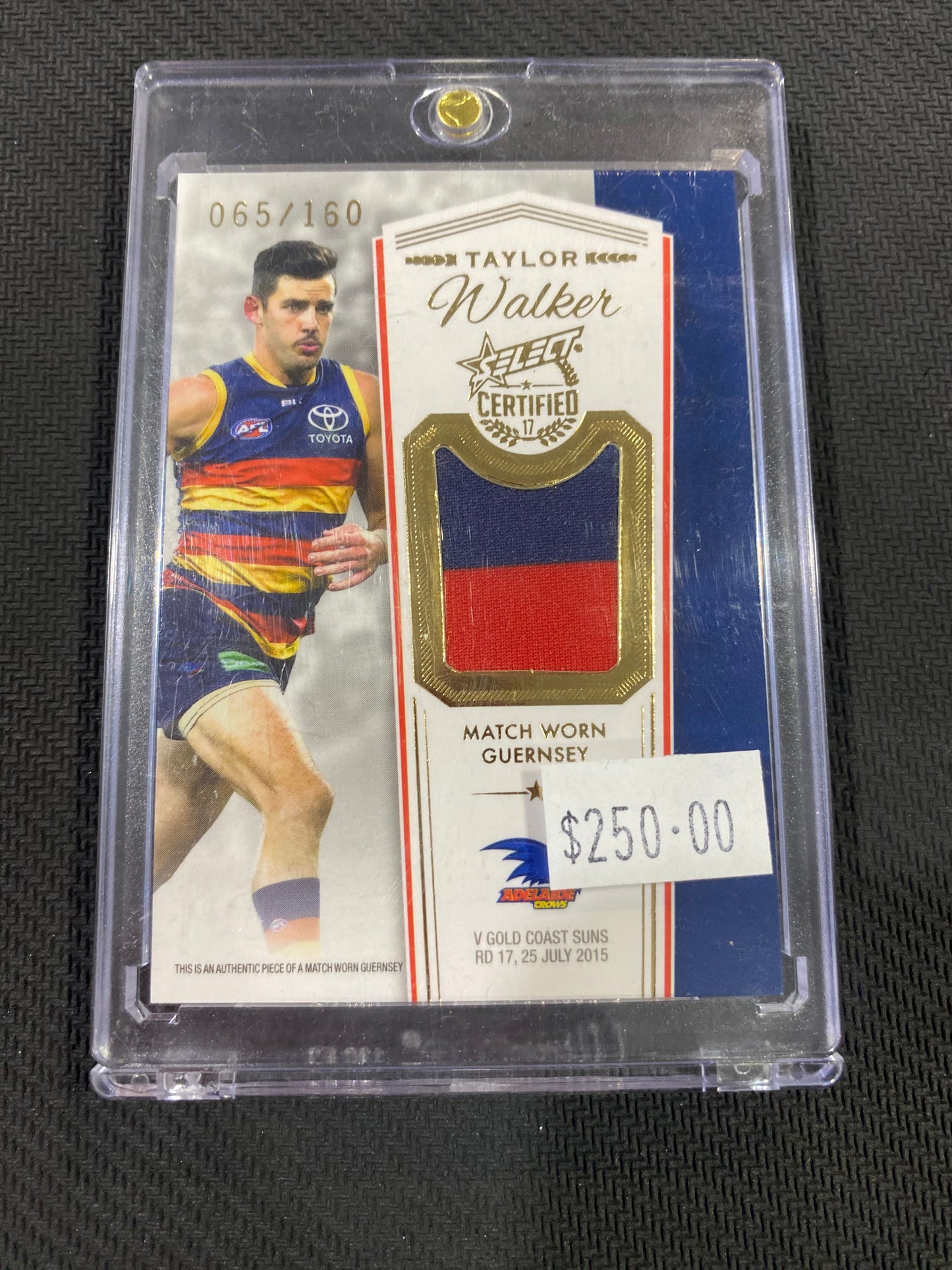 2017 AFL Select Certified - Taylor Walker - Match Worn Guernsey Patch 065/160