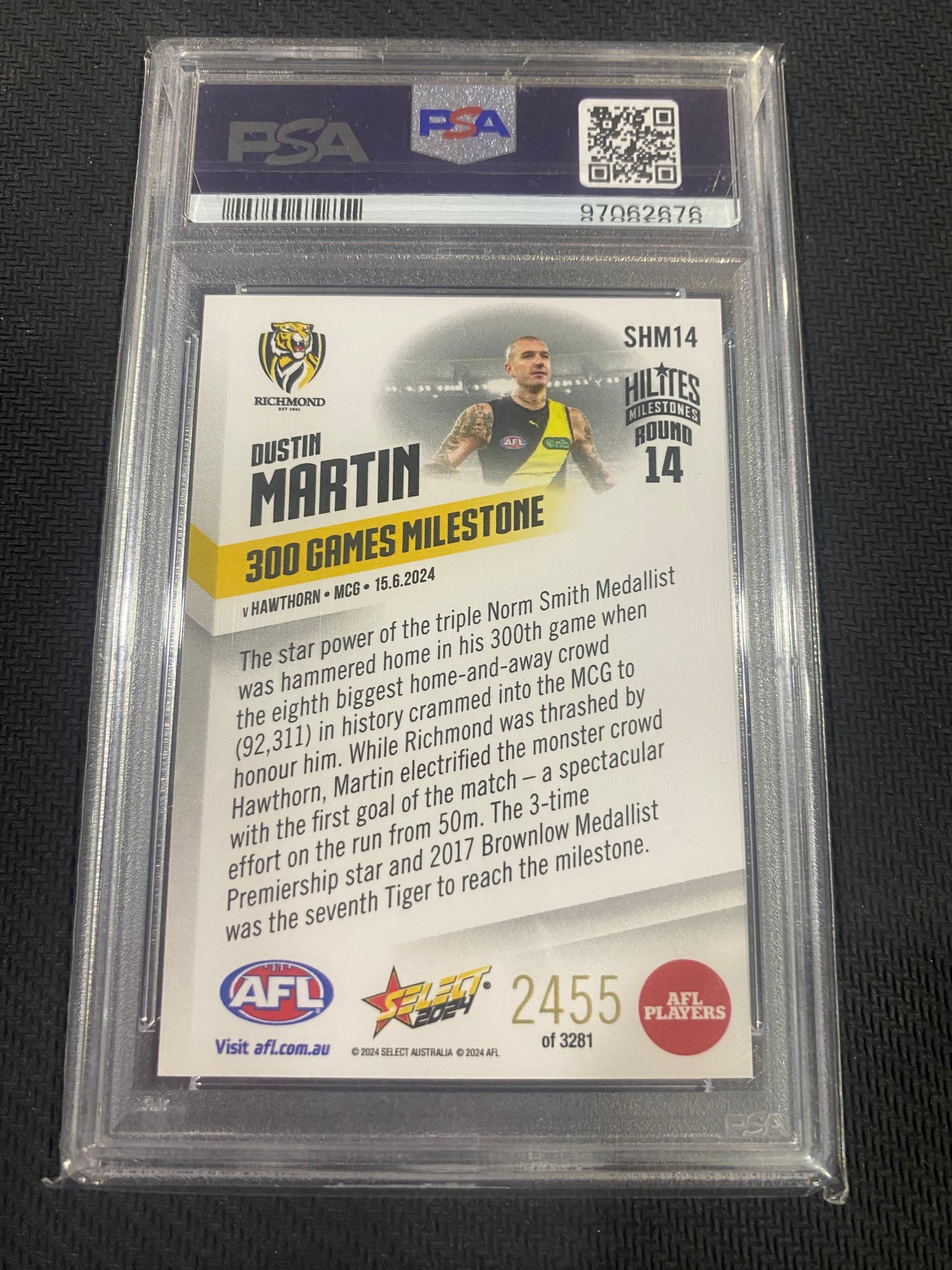 2025 AFL Select - Dustin Martin - PSA 10 - Hilites 2455/3281