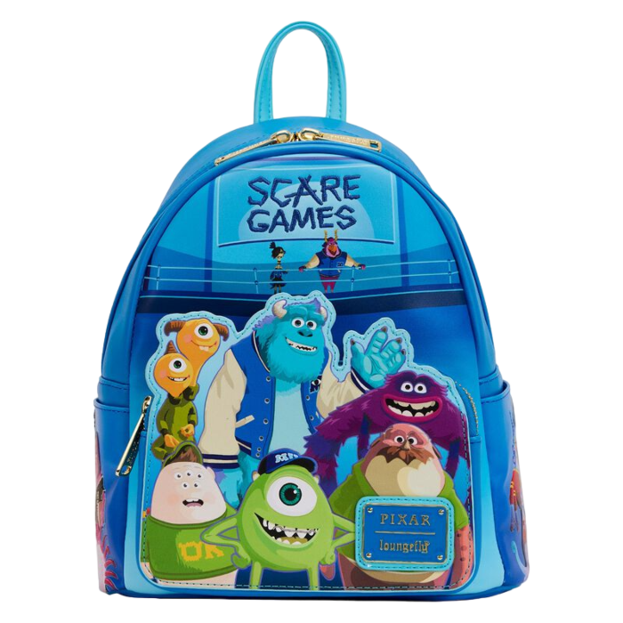 LOUNGEFLY - Monsters University - Scare Games 11” Faux Leather Mini Backpack