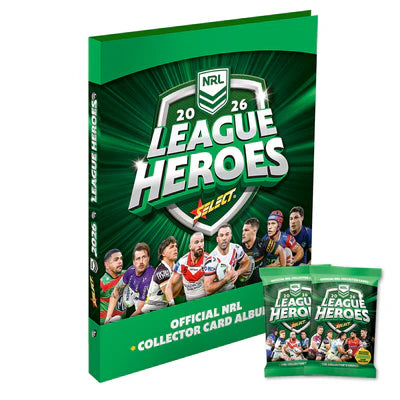 PRE ORDER - Shipping from February 26th - 2026 NRL League Heroes Binder Album + 2 Packs Cards