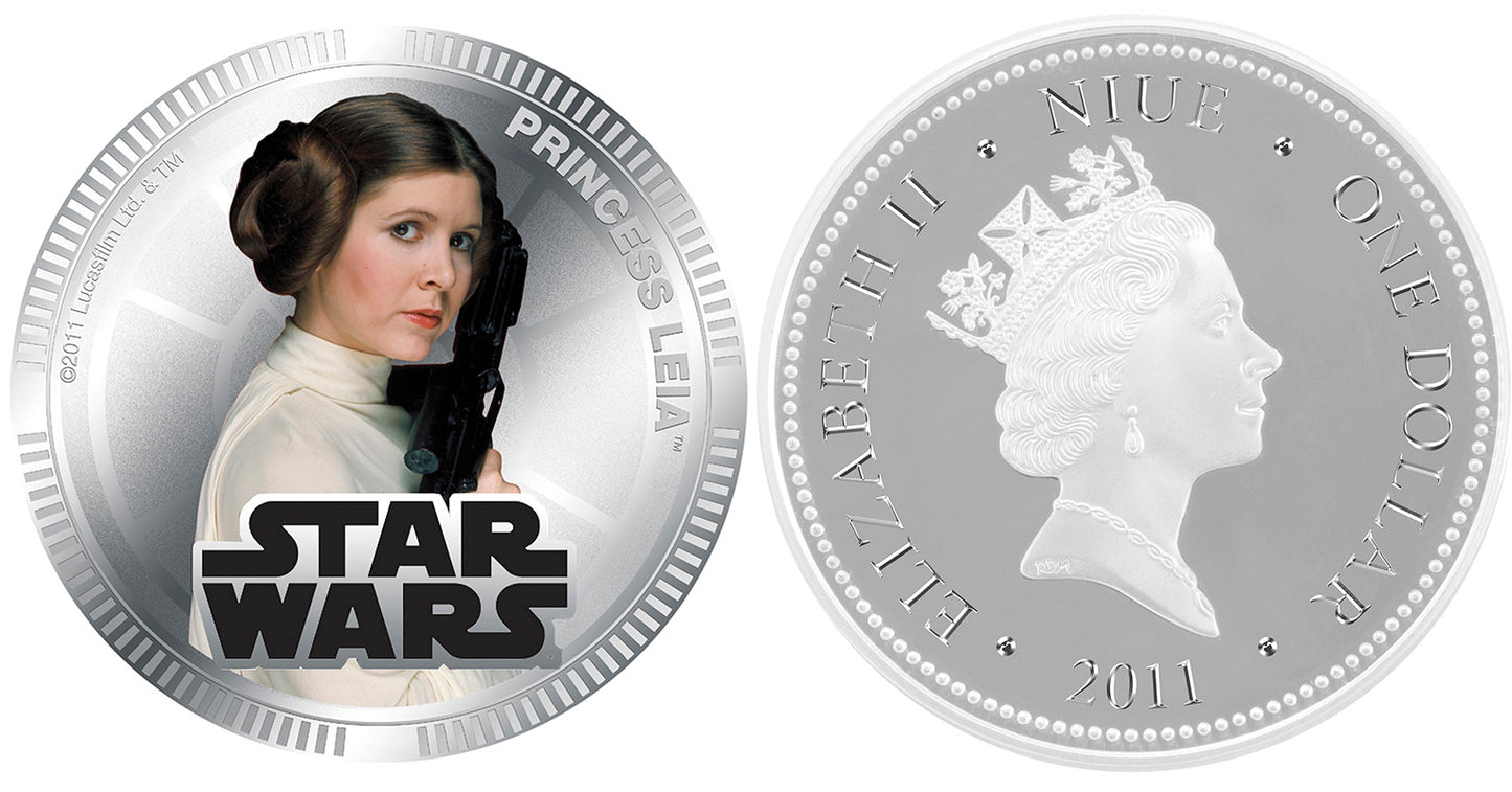 Princess Leia Star Wars Coins 2011 Silver Plated Proof Coin