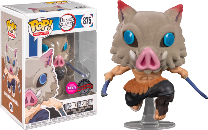 Funko Pop! - Demon Slayer - Inosuke Hashibira Flocked Pop! Vinyl Figure #875 see s
