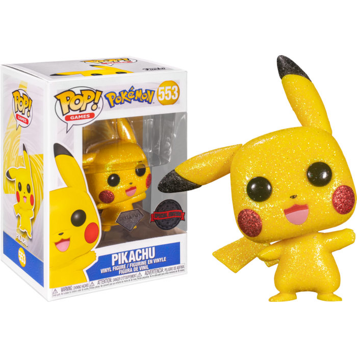 Pokemon - Pikachu Waving Diamond Glitter Pop! Vinyl Figure #553