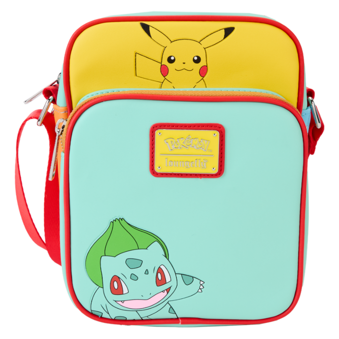Pokemon - Color Block Starters 8" Faux Leather Crossbody Bag