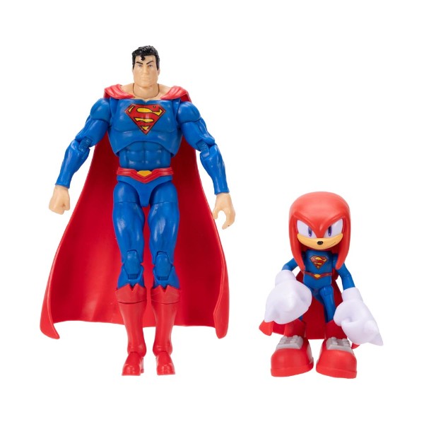 1 of 6 DC X Sonic the Hedgehog - Knuckles and Superman Action Figure 2-Pack