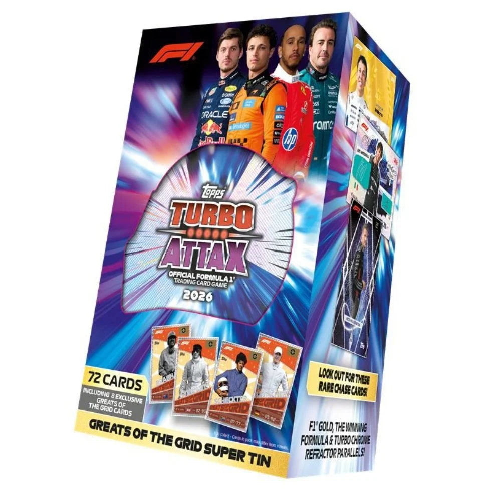 Topps Formula 1 Turbo Attax 2026 Super Tin (Greats of the Grid)