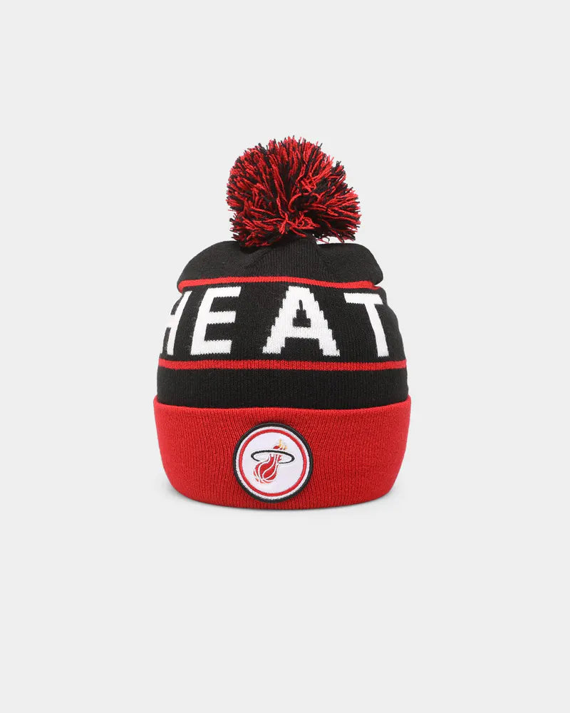 MITCHELL & NESS Miami Heat Team Pom Beanies