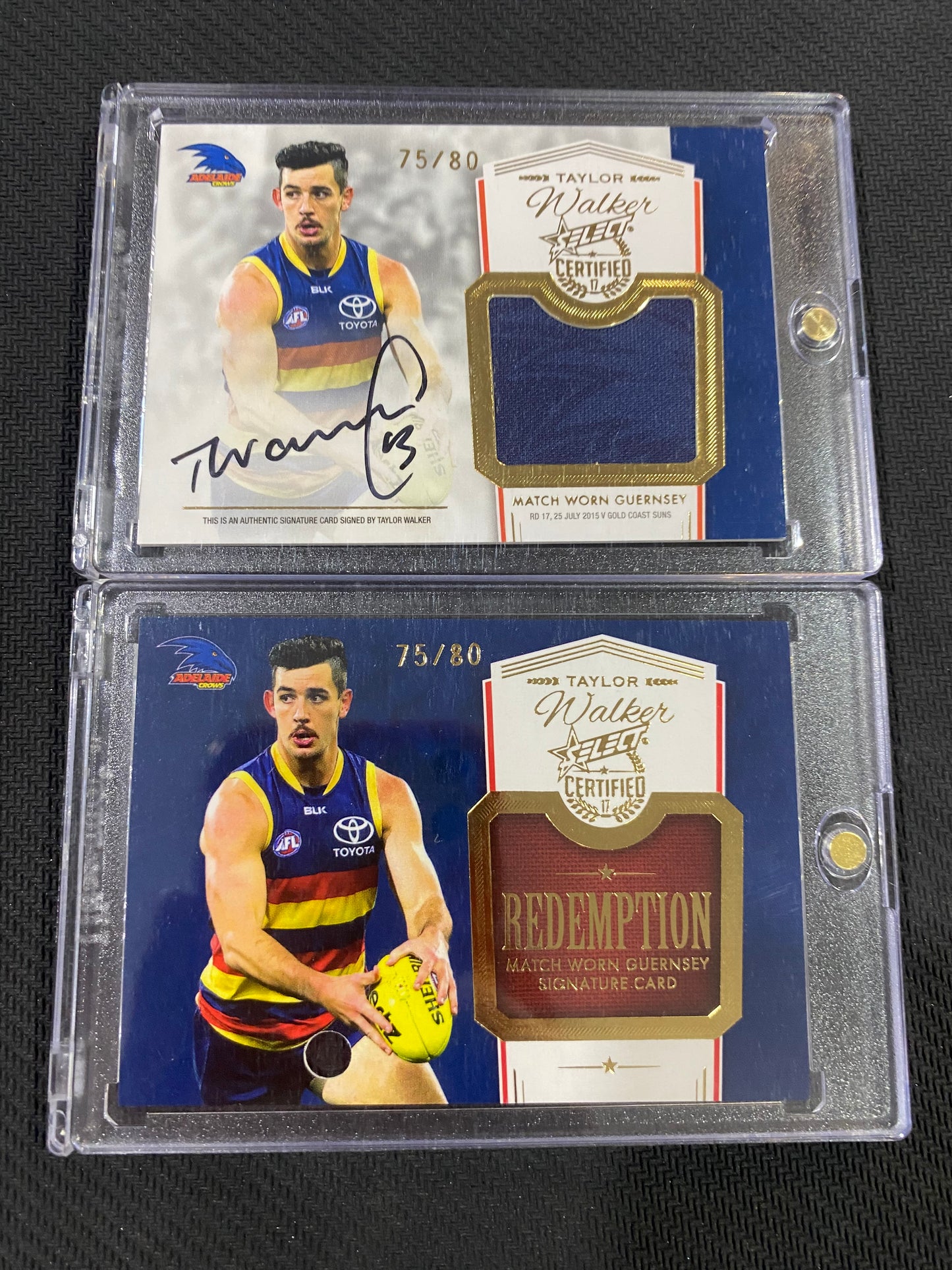 2017 AFL Select Certified - Taylor Walker - Match Worn Guernsey Signature 75/80