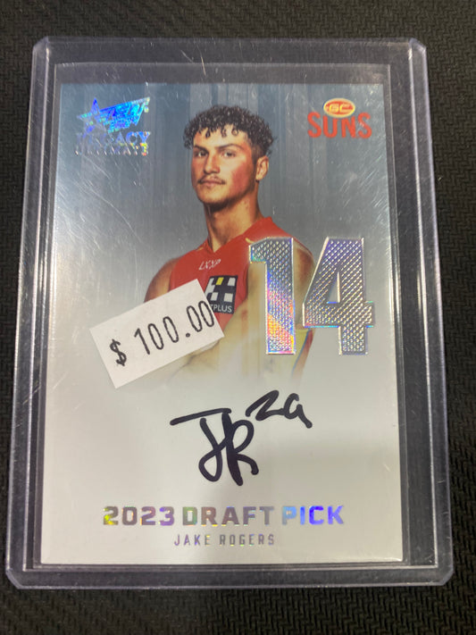 2024 AFL Select Legacy Ultimate - Jake Rogers - Draft Pick Signature Platinum 34/40