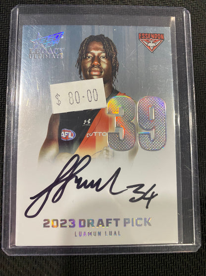 2024 AFL Select Legacy Ultimate - Luamon Lual - Draft Pick Signature Platinum 23/40