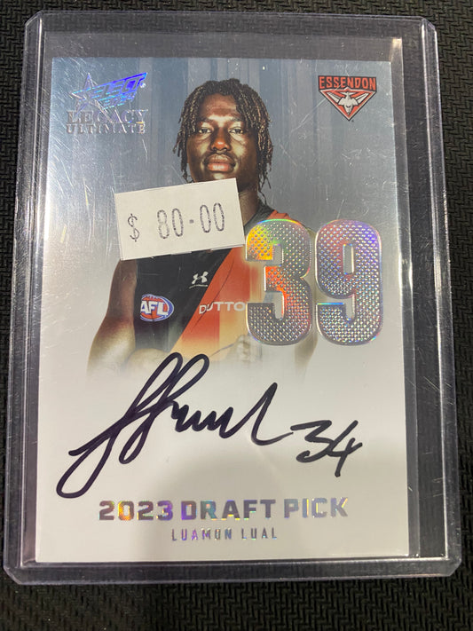 2024 AFL Select Legacy Ultimate - Luamon Lual - Draft Pick Signature Platinum 23/40