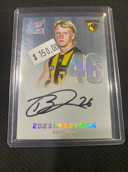 2024 AFL Select Legacy Ultimate - Bodie Ryan - Draft Pick Signature Platinum 38/40