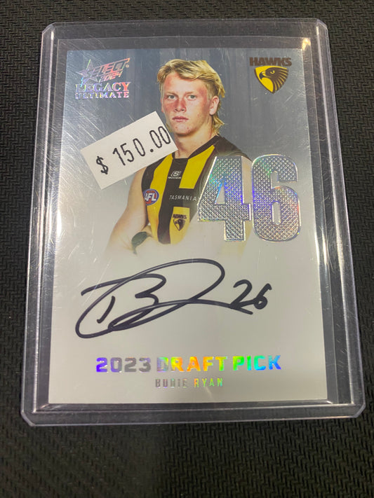 2024 AFL Select Legacy Ultimate - Bodie Ryan - Draft Pick Signature Platinum 38/40