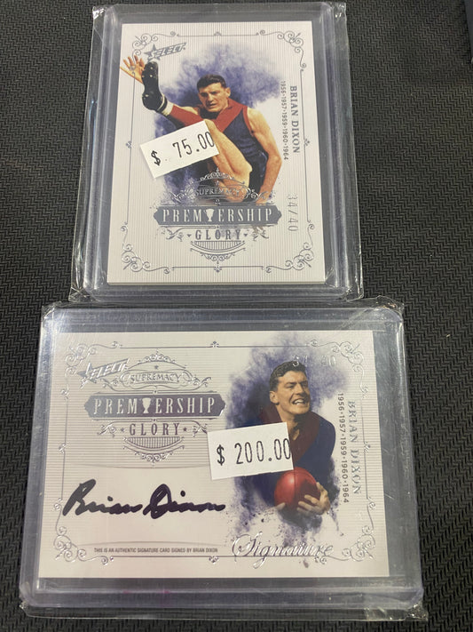 2019 AFL Select Supremacy - Bundle - Brian Dixon - Premiership Glory Insert 34/40 & Premiership Glory Signature 34/40