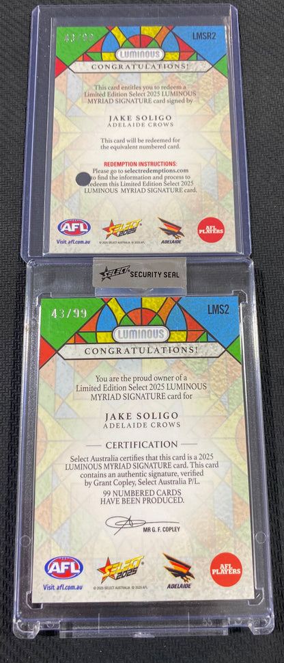 2025 AFL Select - Jake Soligo - Luminous Myriad Signature 43/99