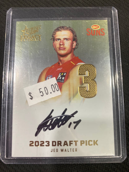 2024 AFL Select Legacy Ultimate - Jed Walter - Draft Pick Signature Gold 16/85