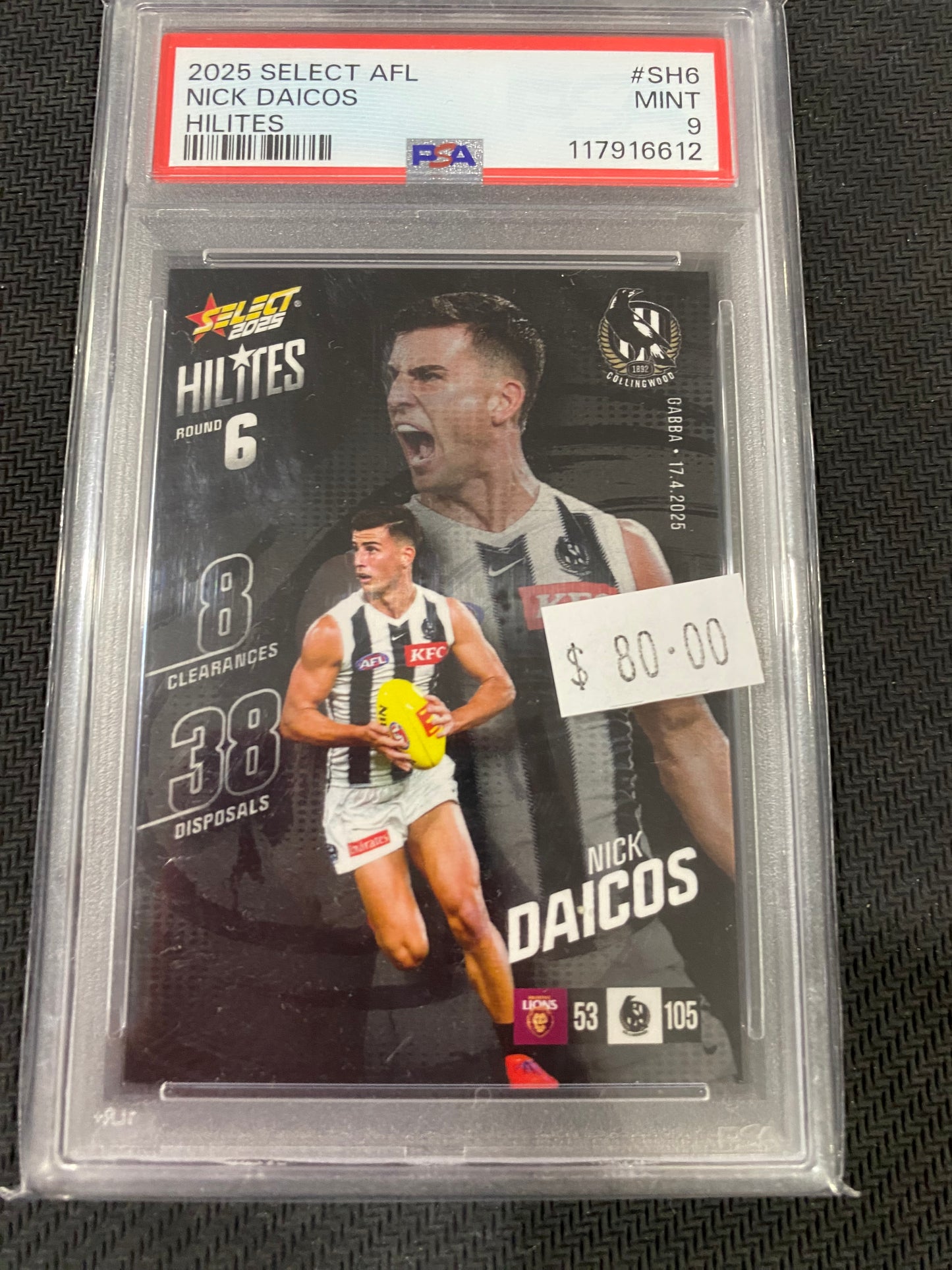 2025 AFL select - Nick Daicos - PSA 9 - Hilites 33/844