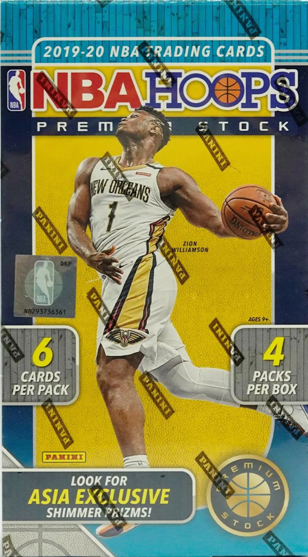 2019-20 Panini Hoops Premium Stock Basketball TMALL box (4 PACKS)
