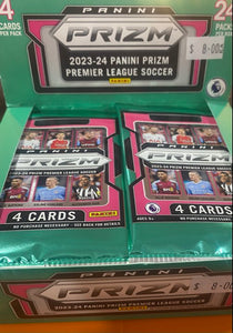 2023/24 Panini Prizm Premier League EPL Soccer Retail Single Pack (4 CARDS)