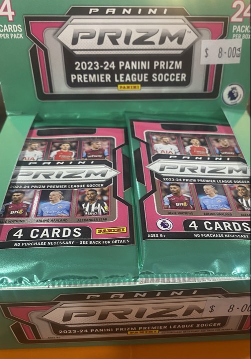 2023/24 Panini Prizm Premier League EPL Soccer Retail Single Pack (4 CARDS)