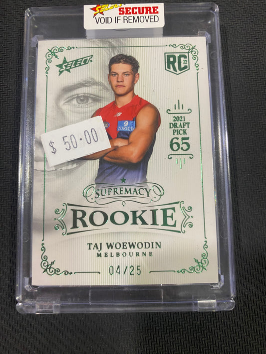 2022 AFL Select Supremacy Rookie - Taj Woewodin - Rookie 04/25