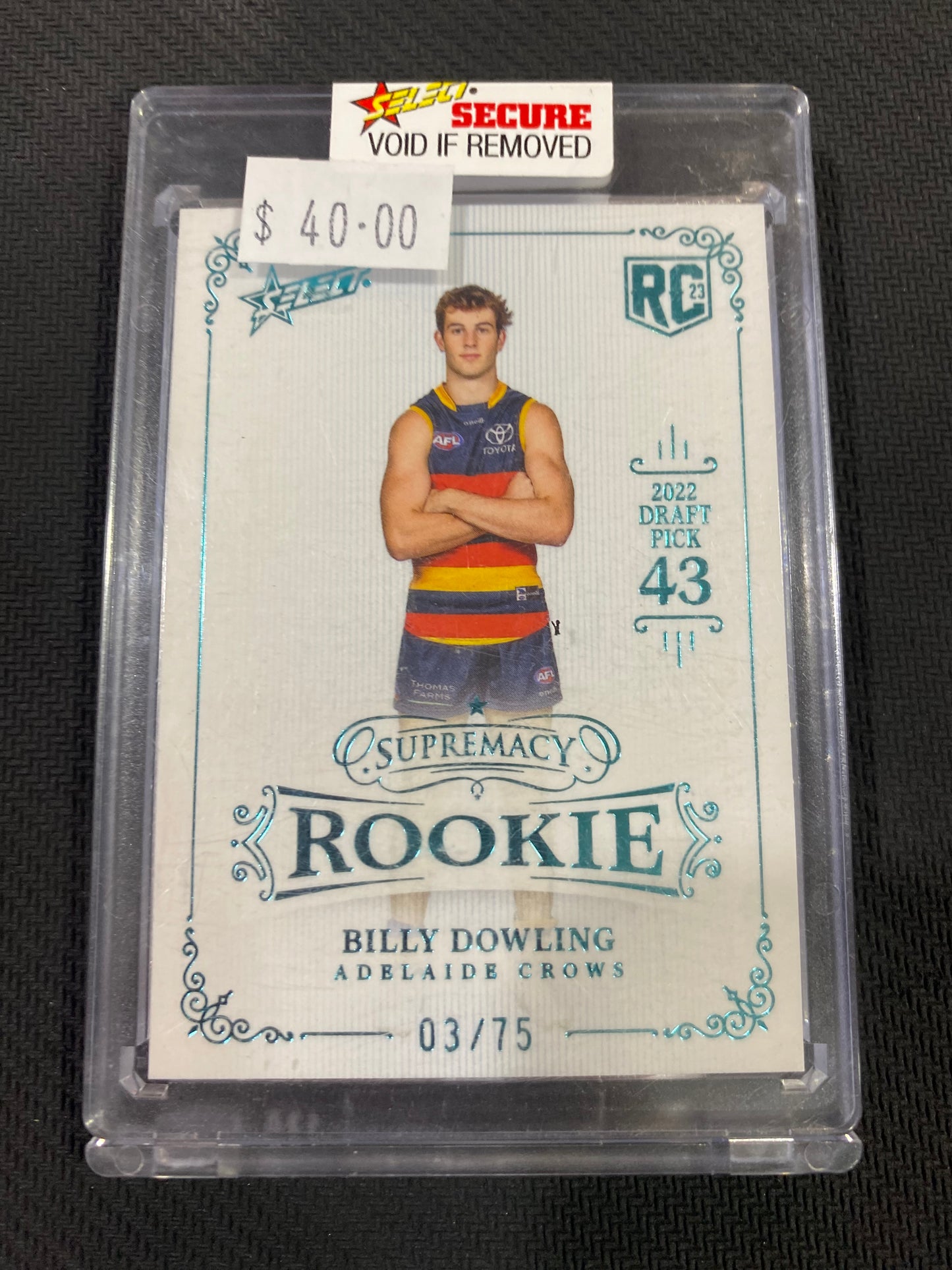 2024 AFL Select Supremacy Rookie - Billy Dowling - Rookie 03/75