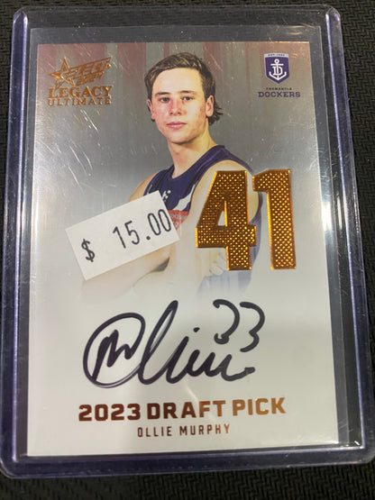 2024 AFL Select Legacy ultimate - Ollie Murphy - Draft Pick Signature Copper 060/175