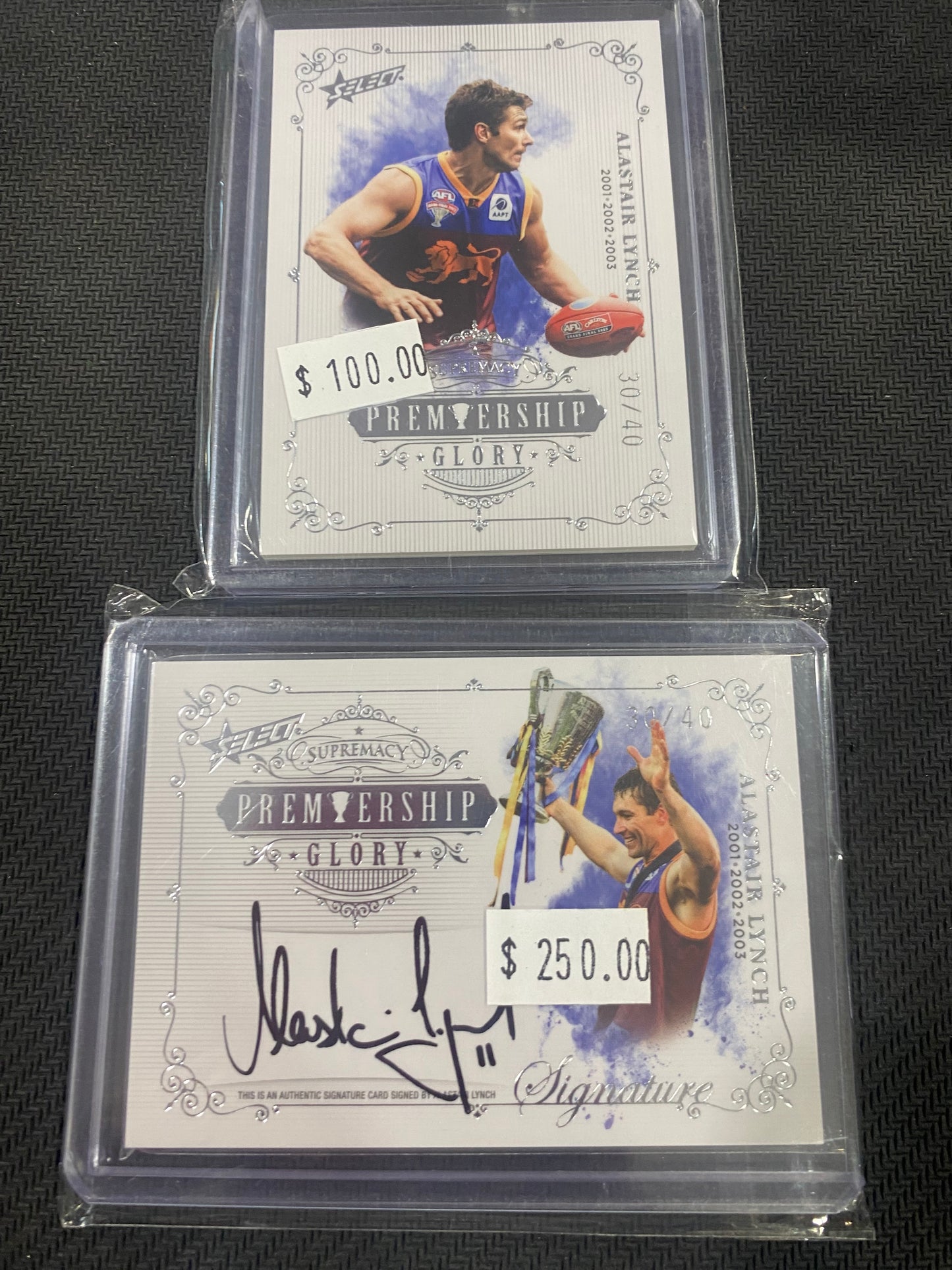 2019 AFL Select Supremacy - Bundle - Alastair Lynch - Premiership Glory Insert 30/40 & Premiership Glory Signature 30/40