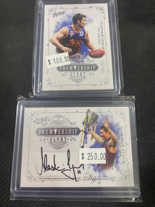2019 AFL Select Supremacy - Bundle - Alastair Lynch - Premiership Glory Insert 30/40 & Premiership Glory Signature 30/40