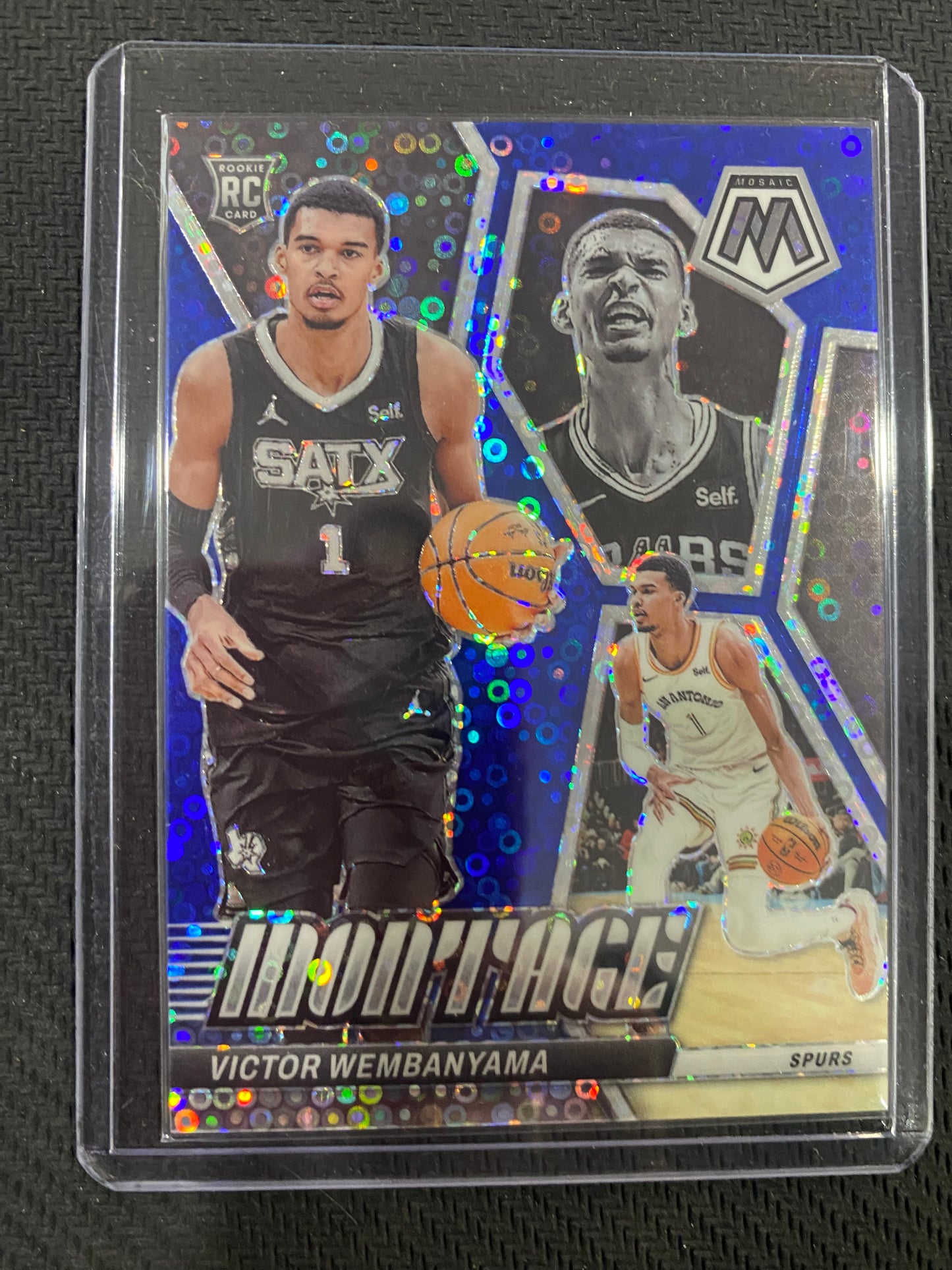2023-24 Victor Wembanyama Rookie Mosaic Montage Blue Fast Break Prizm 47/85 (SEE PHOTOS FOR CONDITION)