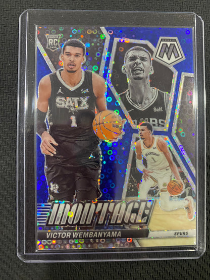 2023-24 Victor Wembanyama Rookie Mosaic Montage Blue Fast Break Prizm 47/85 (SEE PHOTOS FOR CONDITION)