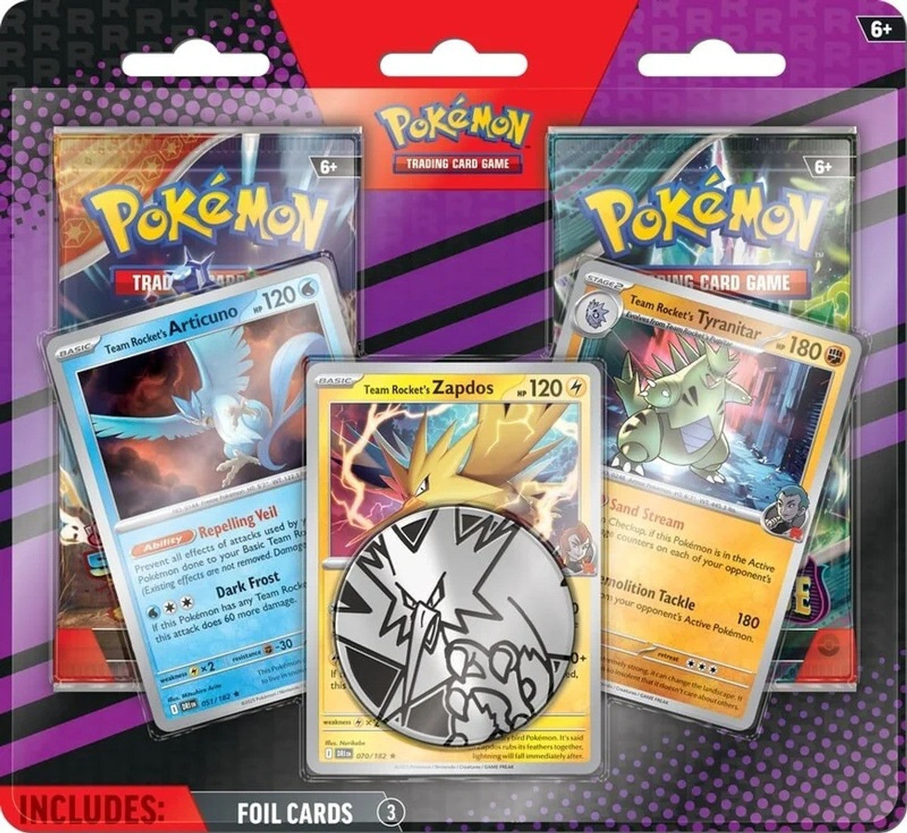 PRE ORDER - Pokemon TCG: Enhanced 2-Pack Blister (Team Rocket's Articune, Zapdos, and Tyranitar)