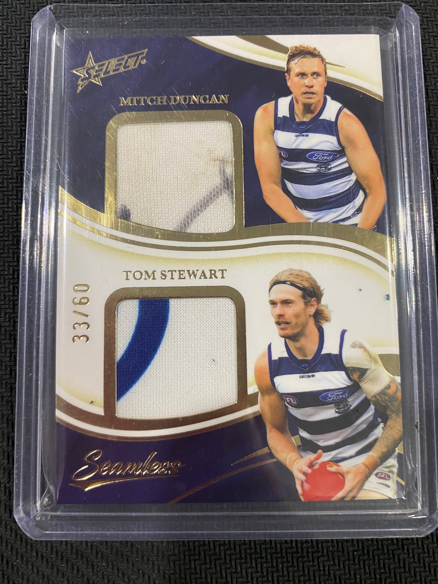 2025 AFL Select Seamless - Mitch Duncan & Tom Stewart - Duel Player Worn Patch 33/60