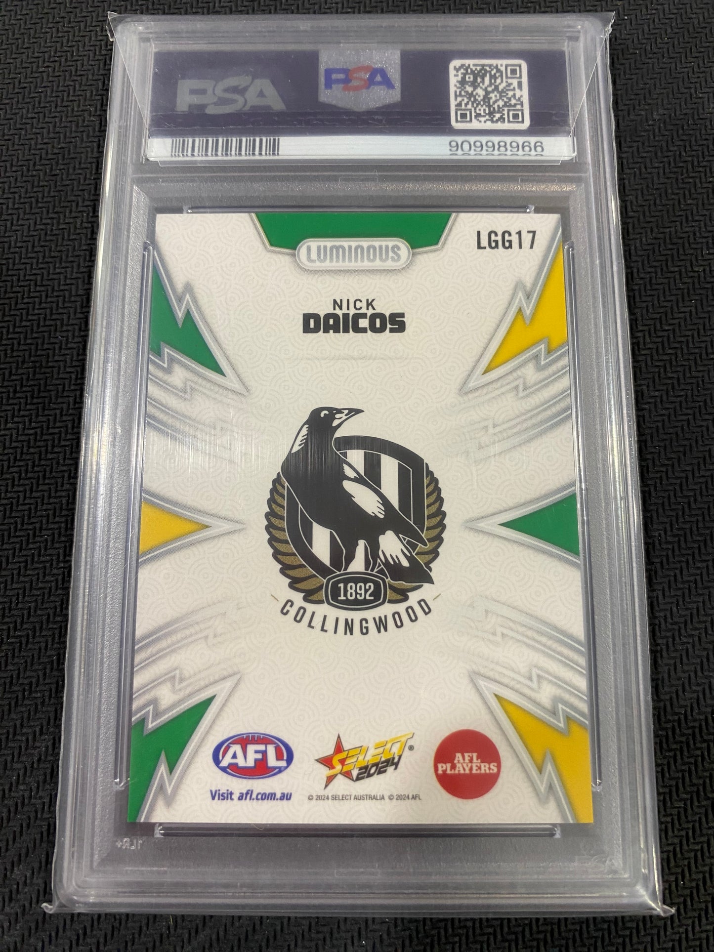 2024 AFL Select - Nick Daicos - PSA 10 - Luminous Thunderbolt Kmart Exclusive