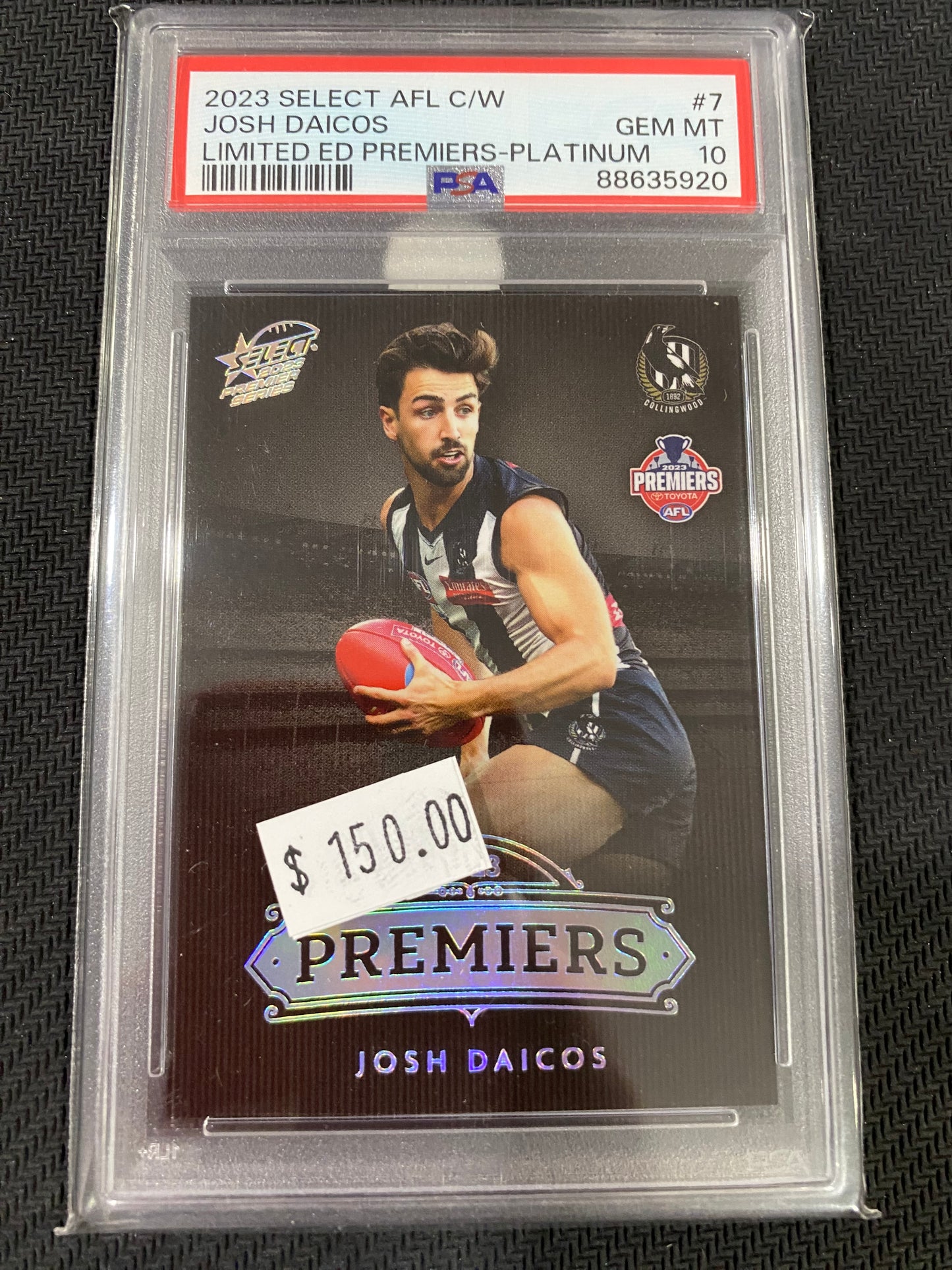 2023 AFL Select - Josh Daicos - PSA 10 - Limited Edition Premiers Platinum 150/200