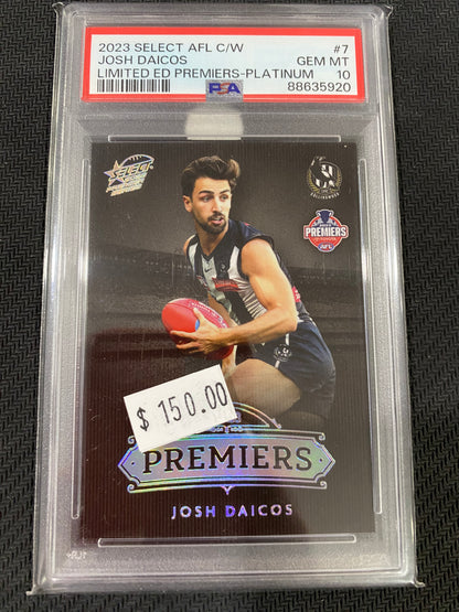 2023 AFL Select - Josh Daicos - PSA 10 - Limited Edition Premiers Platinum 150/200