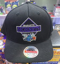 Charlotte Hornets Wool Solid Black Snapback - Mitchell & Ness caps