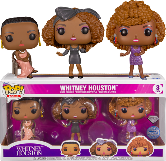 Funko Pop! Whitney Houston - Whitney Houston Diamond Glitter Pop! Vinyl Figure 3-Pack