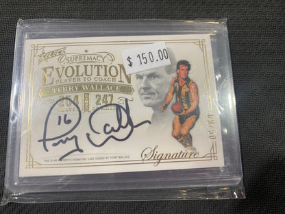 2024 AFL Select Supremacy - Terry Wallace - Evolution Player to Coach Signature 09/50