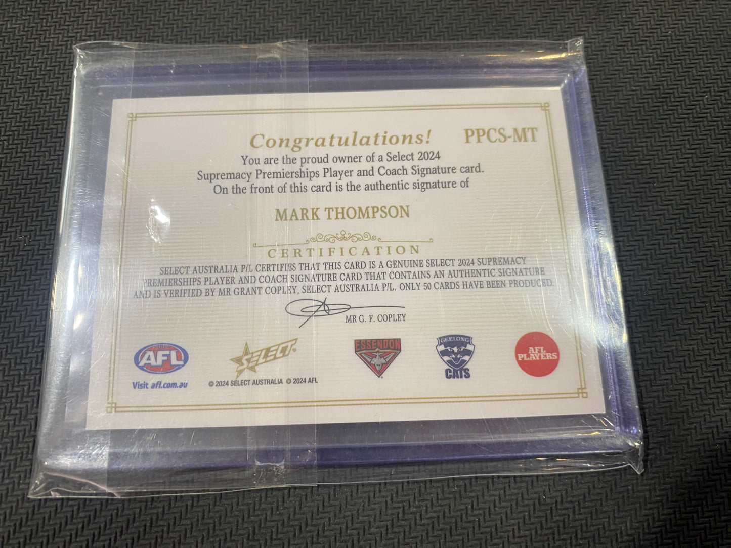 2024 AFL Select Supremacy - Mark Thompson - Premiership Player and Coach Signature 8/50