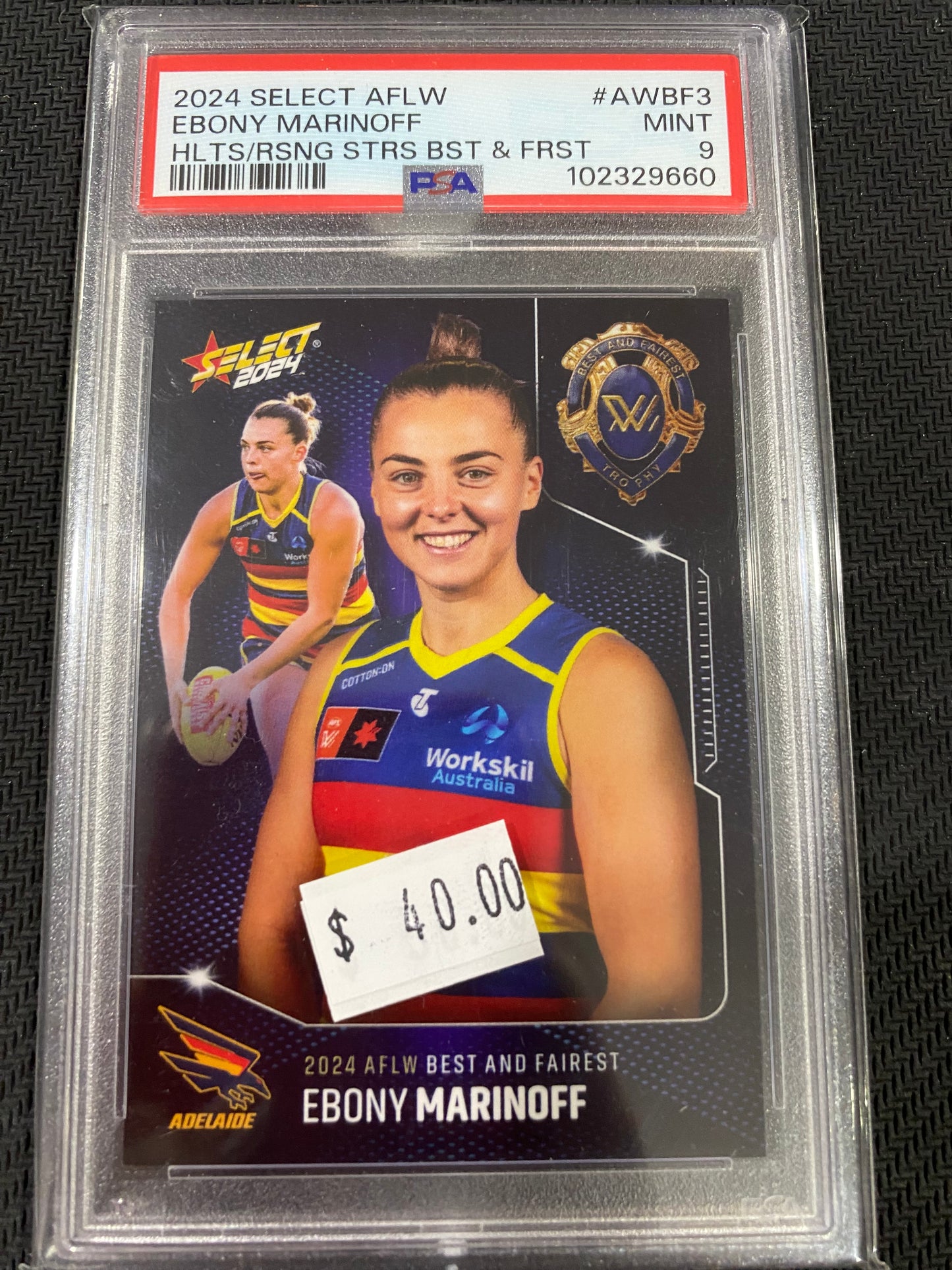 2024 AFLW Select - Ebony Marinoff - PSA 9 - Hilites/Rising Stars & Best and Fairest 45/116