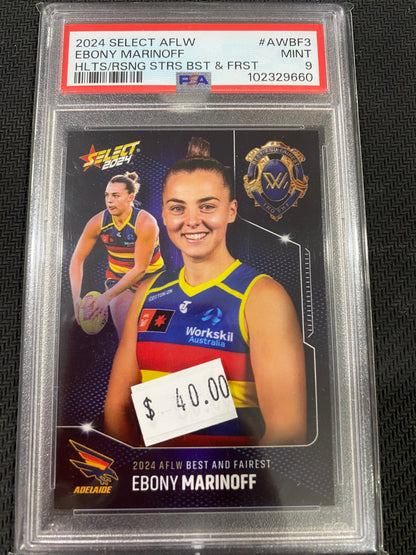 2024 AFLW Select - Ebony Marinoff - PSA 9 - Hilites/Rising Stars & Best and Fairest 45/116