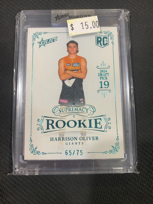 2025 AFL Select Supremacy Rookie - Harrison Oliver - Rookie 65/75